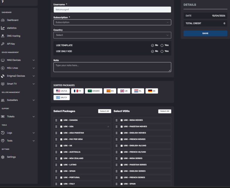 Beginner reseller setting up IPTV subscription lines on a laptop using a panel provider dashboard in 2026