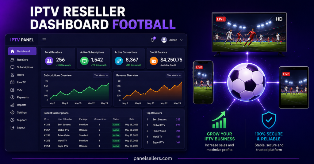 IPTV Reseller Dashboard Football