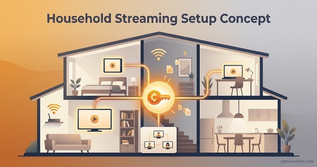 Household Streaming Setup Concept