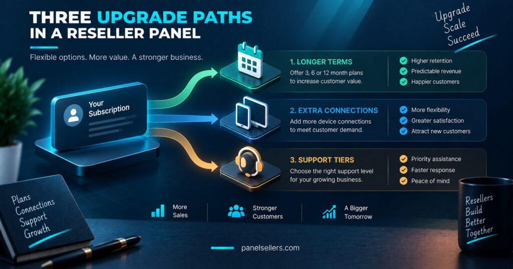 Three Upgrade Paths in a Reseller Panel